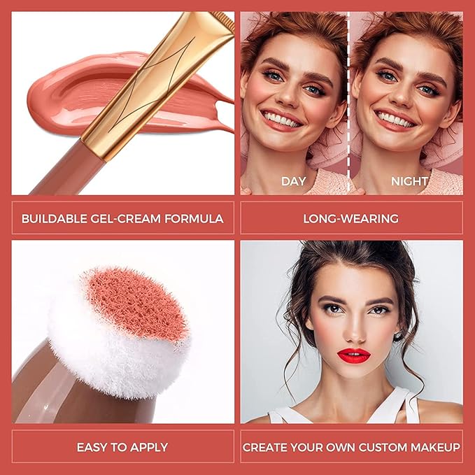 3 Color Contour Beauty Wand, Highlighter ,Face Concealer Contouring with Cushion Applicator Long Lasting & Smooth Matte Finish Liquid Illuminator Makeup Stick .(01 Contour+03 Cherry Red +05 Bronze Gold)-Velvo Beauty