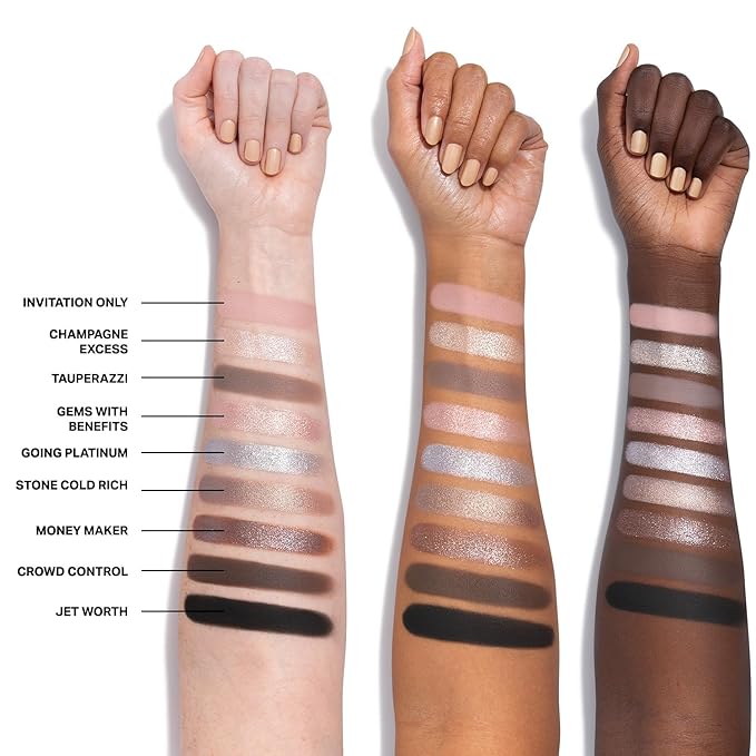 Morphe Rich & Foiled Artistry Palette - Foil-Effect Smokey Eyeshadow Palette with Matte, Shimmer & Foil Finishes - Rose, Brown & Silver Eyeshadow with Luminous Payoff - Going Platinum (0.35 oz)-Velvo Beauty