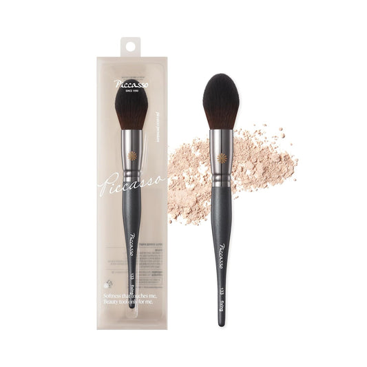 Piccasso 133 Fixing Powder Brush – Soft Synthetic Bristles for Setting Powder, Smooth and Flawless Face Makeup, Gentle Coverage for Pores and Texture, Korean Professional Makeup Brush for Daily Use-Velvo Beauty