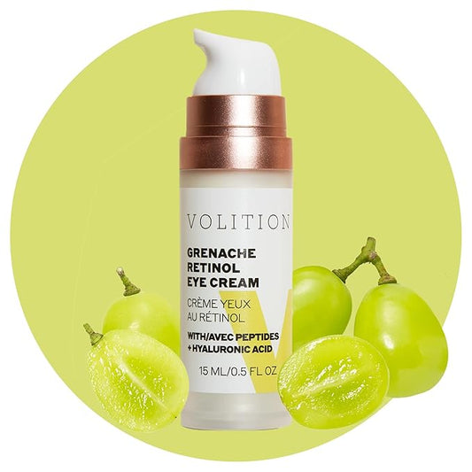Volition Beauty Grenache Retinol Eye Cream - with Niacinamide & Peptides to Help Improve Look of Crows Feet & Wrinkles (15 ml / 0.5 fl oz)-Velvo Beauty