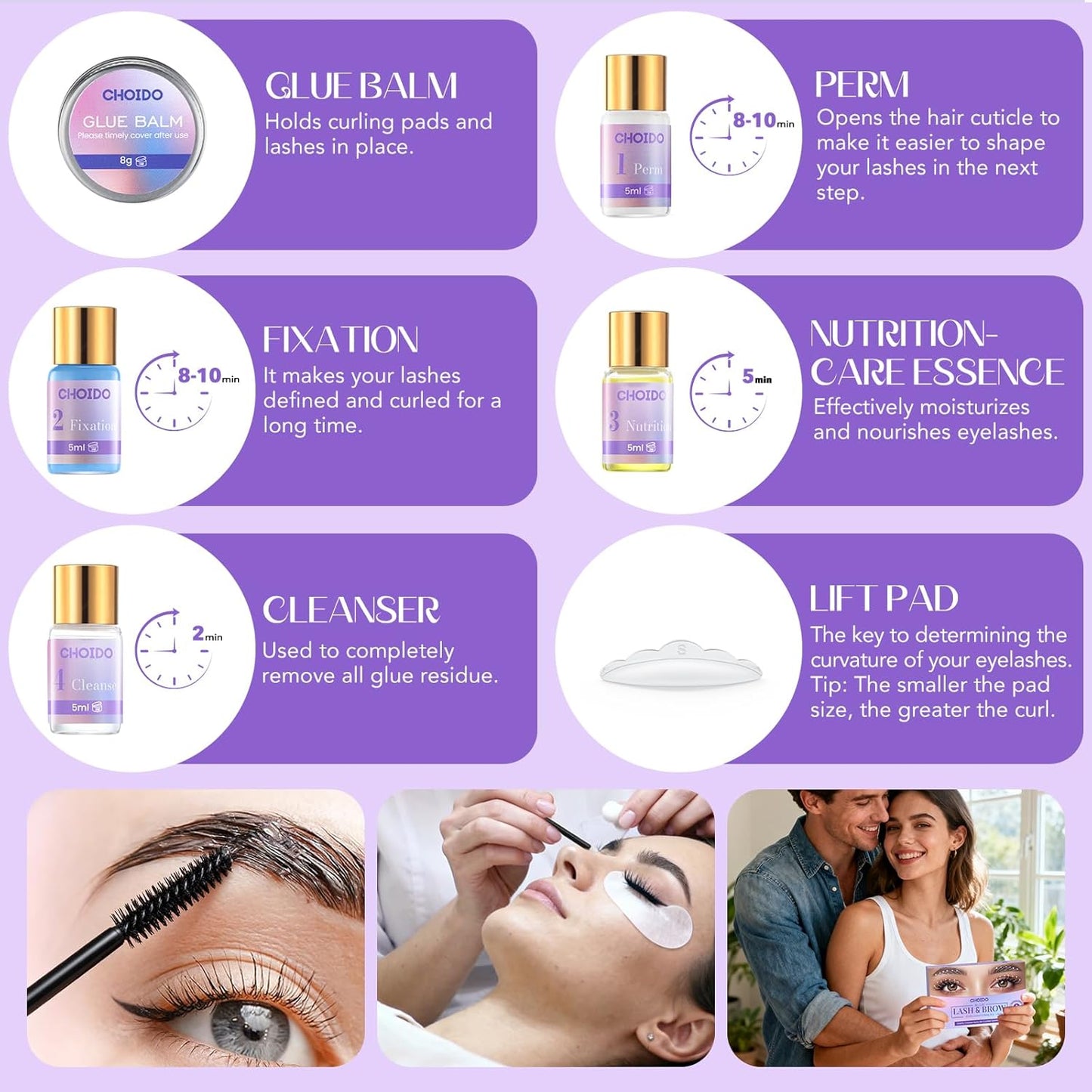 Lash Lift Kit - Eyelash Perm Kit - Eyebrow Lamination Kit, 2 in 1 Professional Eyelash Curling Lash Extension & Eyebrow Lift Kit, Eyelash Lift Kit Easy to Use for Salon & DIY Home Use, Lasts 6-8 Weeks-Velvo Beauty