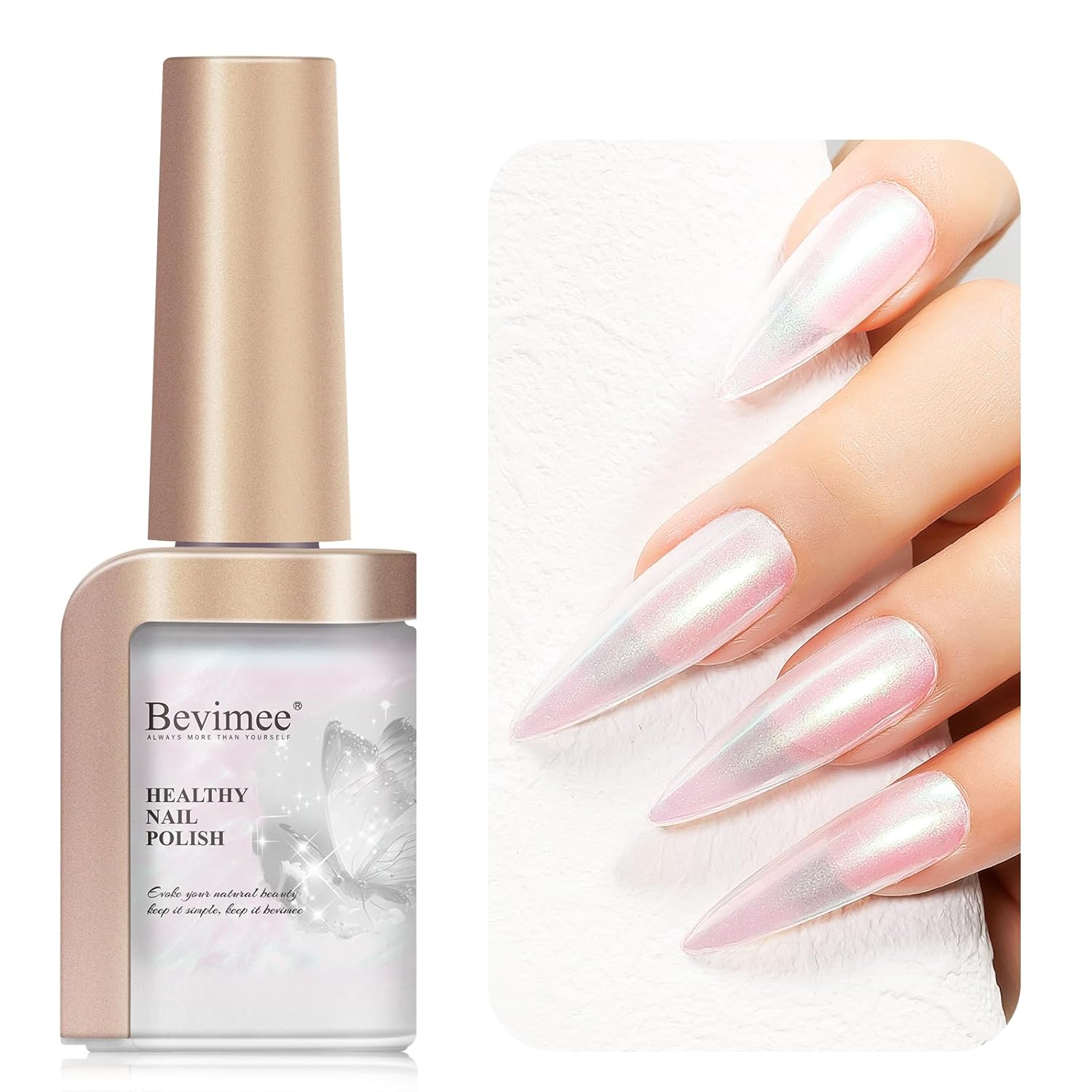 Quick Dry Nail Polish - Mermaid Shimmer Nail Lacquer Pearl White, Green Aurora Effect, Air Dry Fast Fingernail And Toenail Polish, 12ML-Velvo Beauty