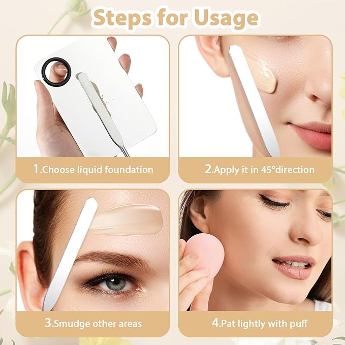 5 Pcs Makeup Spatula Korean Foundation Spatula Stainless Steel Makeup Mixing Palette Acrylic Makeup Palette Cosmetic Spatula Beauty Spatula Makeup Tools-Velvo Beauty