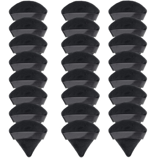 24 Pieces Powder Puff, Triangle Makeup Puff Cotton Powder Face Washable Body Powder Puff for Loose Powder Body Cosmetic Foundation Sponge Makeup Tool (24Black)-Velvo Beauty