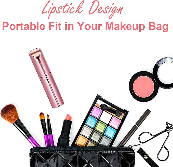 Facial Hair Removal for Women, Mini Hair Remover, Electric Razor Shaver Portable Bikini Epilator for Lips, Chin, Armpit, Peach Fuzz, Fingers, Neck, Cheek and USB Rechargeable (Pink)-Velvo Beauty