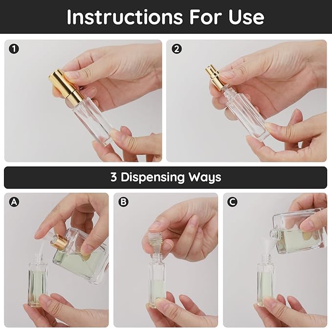 Segbeauty Travel Perfume Bottle Refillable, 10 Packs Atomizer Sprayer for Perfume, 10ML Empty Glass Perfume Bottle Portable Travel Size Spray Bottles Accessories for Dispensing Perfume Toiletries-Velvo Beauty