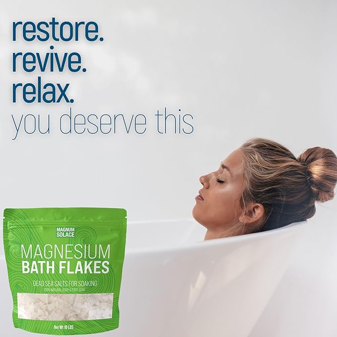Magnesium Flakes for Bath - Magnesium Chloride Flakes - Dead Sea Salts for Soaking, 3 LBS-Velvo Beauty