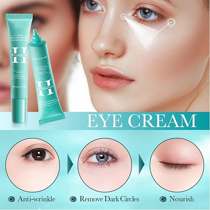 2 PCS Hyaluronic Acid Repair Eye Cream for Dark Circles,Bags Under and Puffiness,Eye Wrinkle Firming Cream Moisturise Repairing Thghten Eye Skin Care-Velvo Beauty