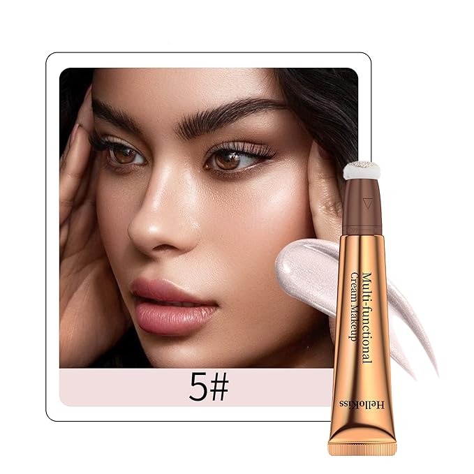 Liquid Highlighter Beauty Wand, Highlight Stick with Cushion Applicator for Easy Blending Long-lasting and Smooth Shimmer Finish Makeup Stick(#05 Pearl White)-Velvo Beauty