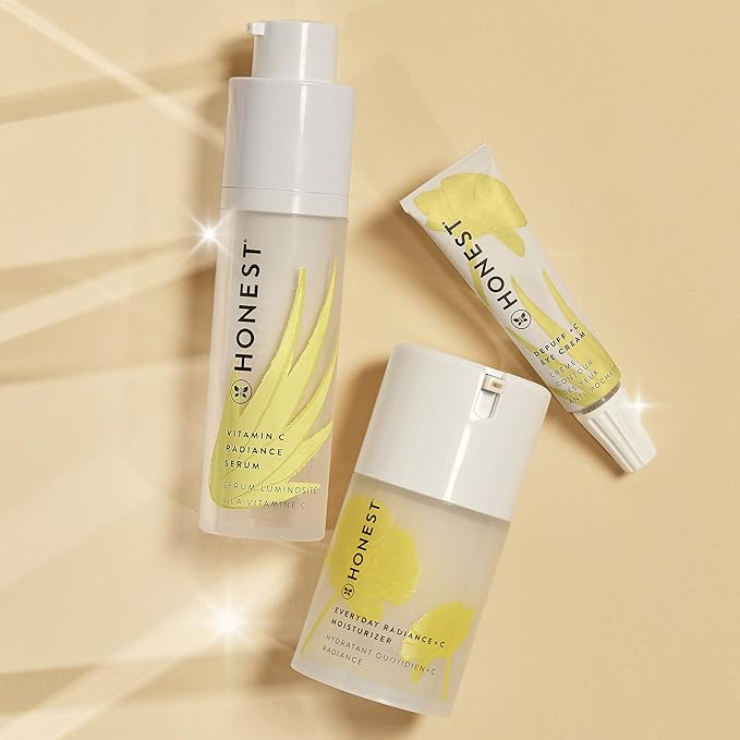Honest Beauty Get Glowing Bundle | Vitamin C Radiance Brightening Serum + Everyday Moisturizer | Improves Skin Tone | Vitamin C + Pearl | EWG Verified + Cruelty Free | 1 fl oz, 1.7 fl oz-Velvo Beauty