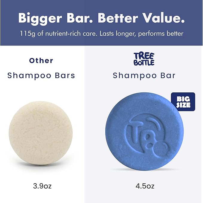 Tree Bottle Argan Oil + Bamboo Extract 3-in-1 Shampoo Bar for Men - For Hair, Beard & Body - Deep Clean, Nourishing & Frizz Control - Natural, Paraben & Sulfate-Free - Made in USA - 4.5oz-Velvo Beauty