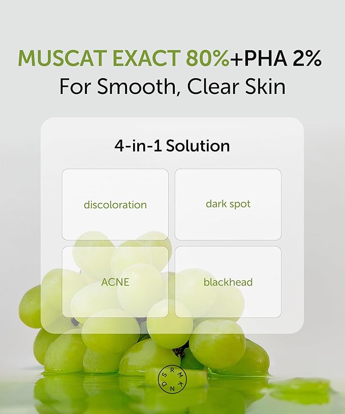 SERUMKIND Muscat Discoloration Correcting facial serum - 1fl oz - Blemishes & blackhead remover - Vegan Not Tested on Animals - Korean Skin Care - PHA Redness Relief and Exfoliating-Velvo Beauty