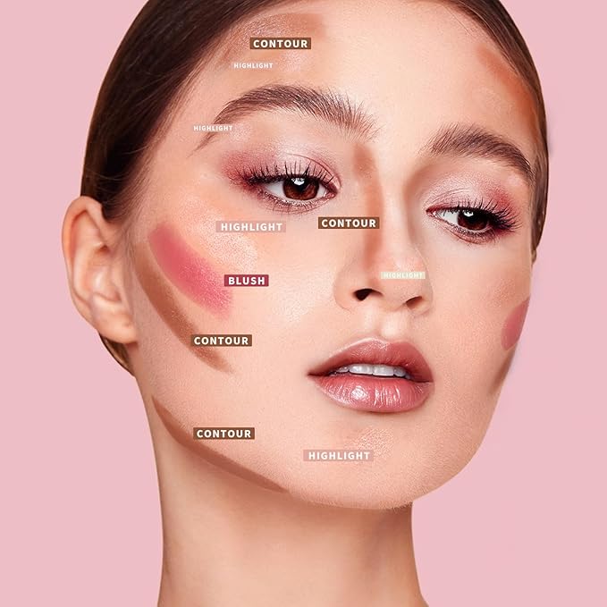 KIMUSE Multi Stick Trio Face Makeup, Cream Blush Stick for Cheeks & Lips, Contour Stick & Highlighter Makeup Sticks for All Skin-Velvo Beauty