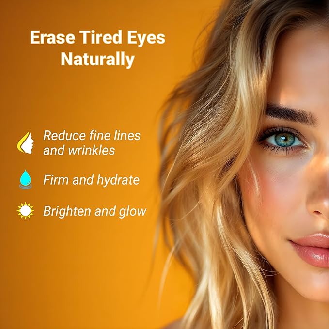 Caffeine Eye Cream – Yerba Glow Natural Under Eye Serum for Dark Circles, Puffiness & Fine Lines – Clean Hydrating Formula with Yerba Mate, Sake & Hyaluronic Acid-Velvo Beauty