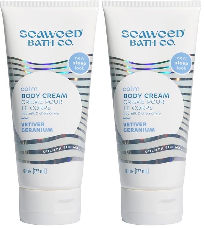 The Seaweed Bath Co. Sleep Body Cream, Calm, Nutrient-Rich Bladderwrack Seaweed, Vegan, Paraben Free, 6 fl. oz. (Pack of 2)-Velvo Beauty