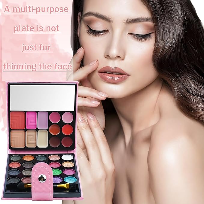 All-in-one Holiday Makeup Gift Set | Full Makeup Kit for Women Essential Starter Bundle Include 20 Highly Pigmented Shimmer Eyeshadow Palette,3 Blush,3 Face Powder, 6 Lipgloss, Brush-Velvo Beauty