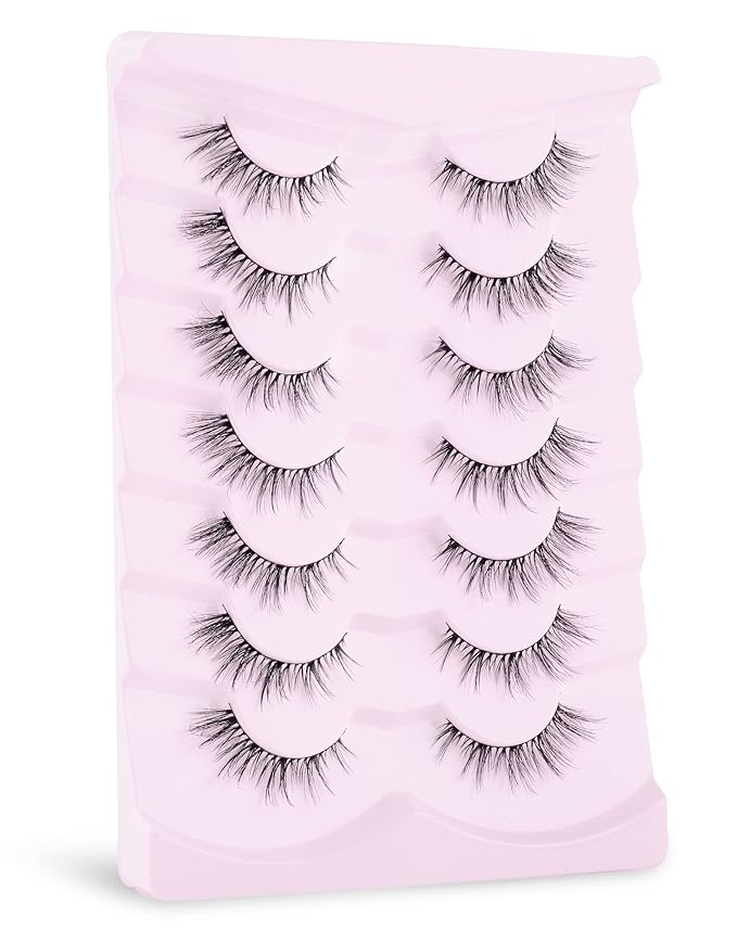 Onlyall Cat Eye Lashes Natural Lashes False Eyelashes Fox Eye Lashes False Lashes 7 Pairs D5-Velvo Beauty