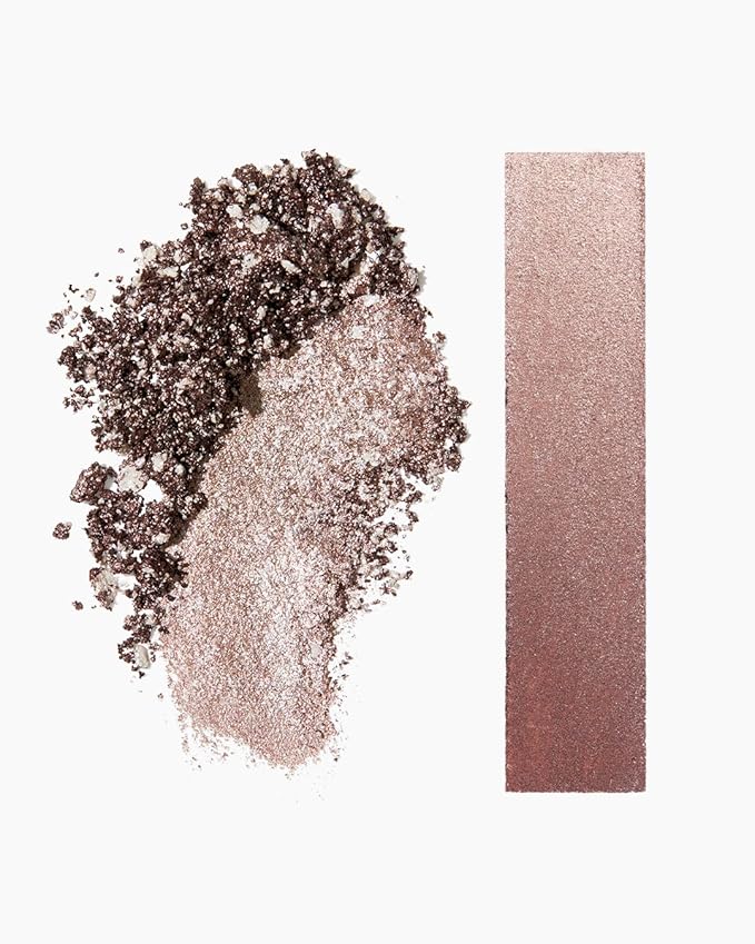 MAKE Beauty Multi-Chromatic Eye Shadow. Metal Reflecting Luminous Foil Finish Creamy, Buildable, Dimensional Long-wear, Crease-proof Powder Eyeshadow, Multichrome Shade - Quartz, Taupe-Velvo Beauty