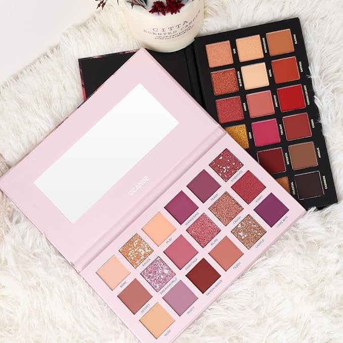 2Pcs Twilight Dusk + Aromas Nude Eyeshadow Palette Makeup Set, Matte Shimmer Glitter Pressed Pearl All Highly Pigmented Blending Powder, Natural Velvet Texture Eye Shadow Kit-Velvo Beauty