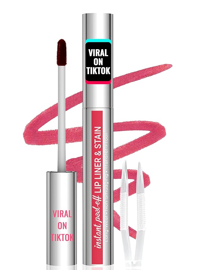 iMethod Lip Stain - Lip Liner Stain, Peel Off Lip Stain with Tweezer, Natural Long Lasting, Waterproof, Easy to Use, Stay On All Day, Rose-Velvo Beauty