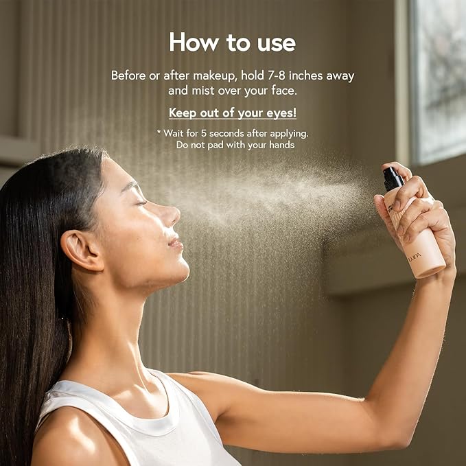 LUNA Long Lasting Setting Fixer Spray 3.3 fl oz, Weightless with Micro-Fine Mist, Natural Finish, Non-Drying Formula for All Skin Types, Korean Makeup-Velvo Beauty