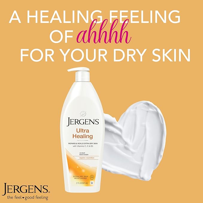 Jergens Ultra Healing Dry Skin Moisturizer, White 21 Fl Oz-Velvo Beauty