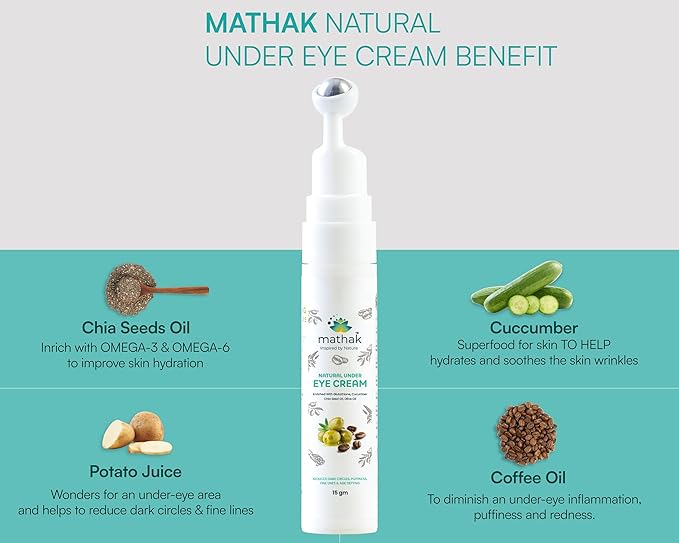 Natural Under Eye Cream, Anti-Aging Under Eye Cream For Women | 15 gm, pack of 1-Velvo Beauty