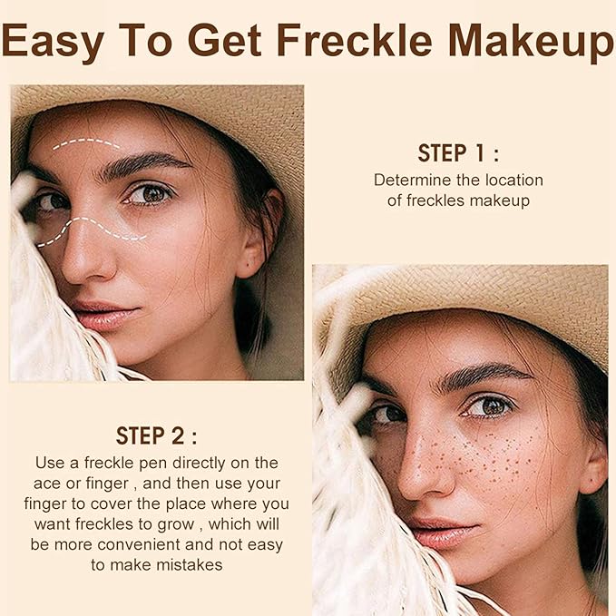 Freckle Pen, Freckle Makeup Pen for Face, Waterproof Long Lasting Quick Dry Faux Freckle Pen, Soft Artificial Freckles Makeup Face Decoration, Create Natural Sunkissed Skin (Chestnut)-Velvo Beauty