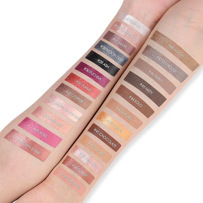 FOCALLURE Shimmer and Matte Cream Eyeshadow Stick,Smooth Brilliant Eye Brightener Pencil for Women,Long Lasting Waterproof Eye Shadow and Liners Makeup,FLAME-Velvo Beauty