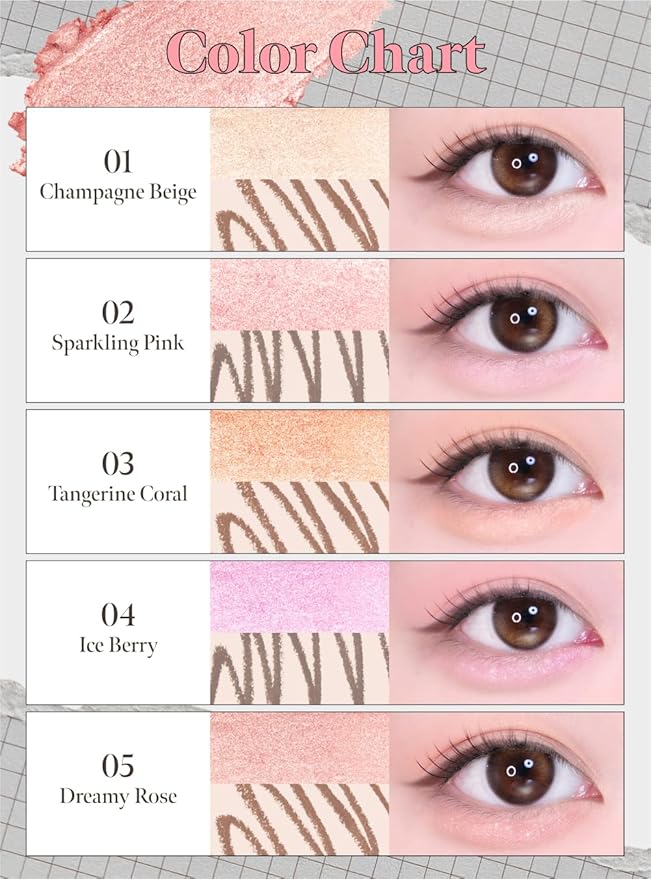 CORALHAZE Idol AEGYO-SAL Maker 05 Dreamy Rose, 2-in-1 Under-Eye Highlighter and Contour Liner for Bright, Voluminous Eyes, Long-Lasting, Smudge-Proof Shimmer Stick with Natural Glow, Korean Beauty-Velvo Beauty