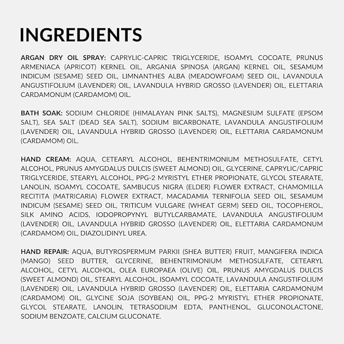 Discovery Kit - Argan Oil, Bath Soak, Hand Cream & Hand Repair (Lavender Smoke)-Velvo Beauty