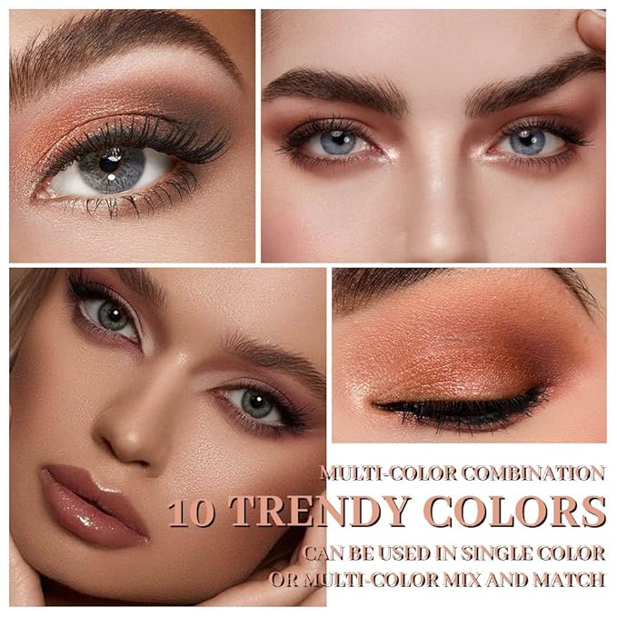 All-in-one Disk Conceal Contour Eyeshadow Palette with Mirror-10 Colors Highly Pigmented Matte Shimmer Primer Powder Makeup-Warm Nude Bronze Neutral Shadows 04#-Velvo Beauty