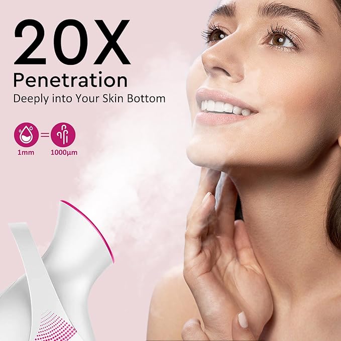 Amconsure Facial Steamer - Nano Ionic Face Steamer Warm Mist Steamer for Home Sauna SPA, Humidifier for Face Steamer for Deep Cleaning Unclogs Pores Sinuses - Bonus 5 Piece Stainless Steel Skin Kit-Velvo Beauty