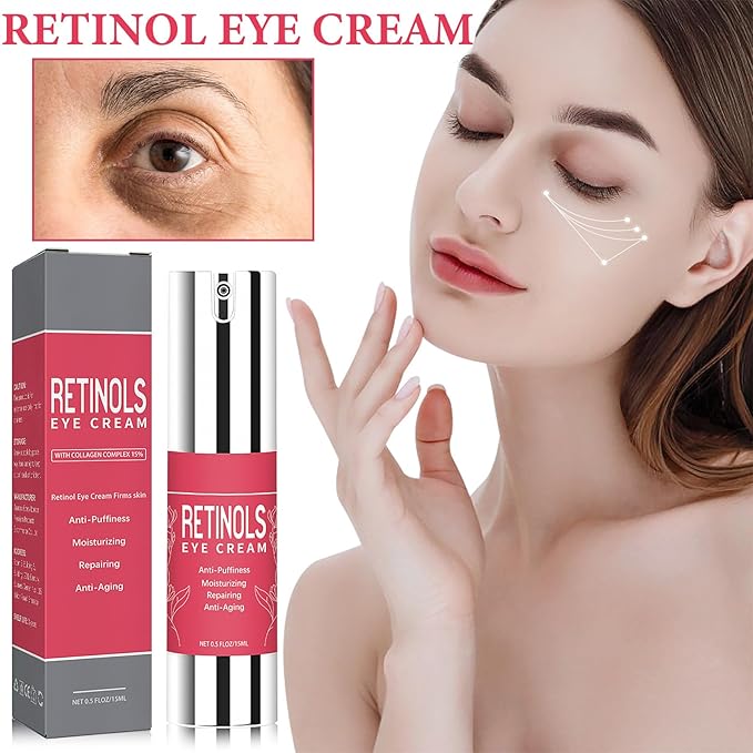 Retinol Eye Cream for Dark Circles and Puffiness,Under Eye Cream with Collagen & Hyaluronic Acid,Fix Wrinkle,Lightweight Lift Eye Cream,Brighten Tighten Eye Cream Gel to Smooth Fine Lines & Hydrate-Velvo Beauty