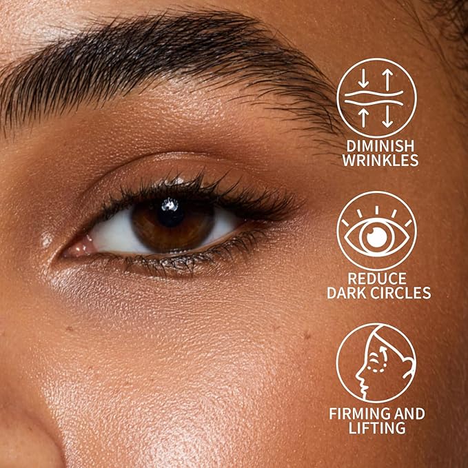 Anti-Aging Caffeine Eye Cream with Metallic Applicator, Eyebag Remover, Under Eye Cream Skin Care Anti-Wrinkles, Fine Lines, Dark Circles, 0.6 OZ-Velvo Beauty