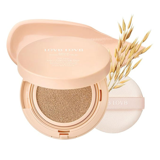 Natural Cover Glow Cushion Foundation | Korean Foundation Makeup | Long-Lasting Buildable Coverage | Lightweight and Moisturizing | Flawless Finish 0.42oz (21P Porcelain Ivory)-Velvo Beauty