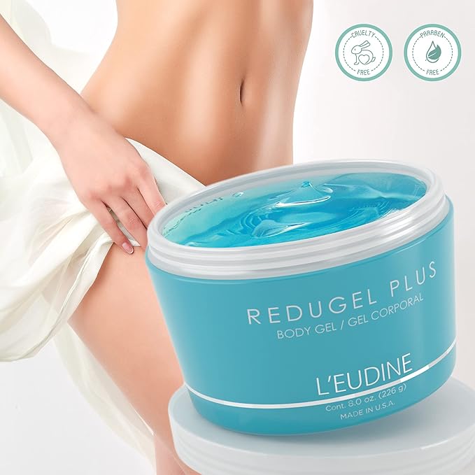 L’EUDINE Redugel Plus Skin Tightening Cream – Pack of 3 – 8oz Anti Cellulite Cream with Mint Oil, Field Horsetail, Marine Algae, Maca Extract – Powerful Non-Greasy Formula – Firming and Toned Skin-Velvo Beauty