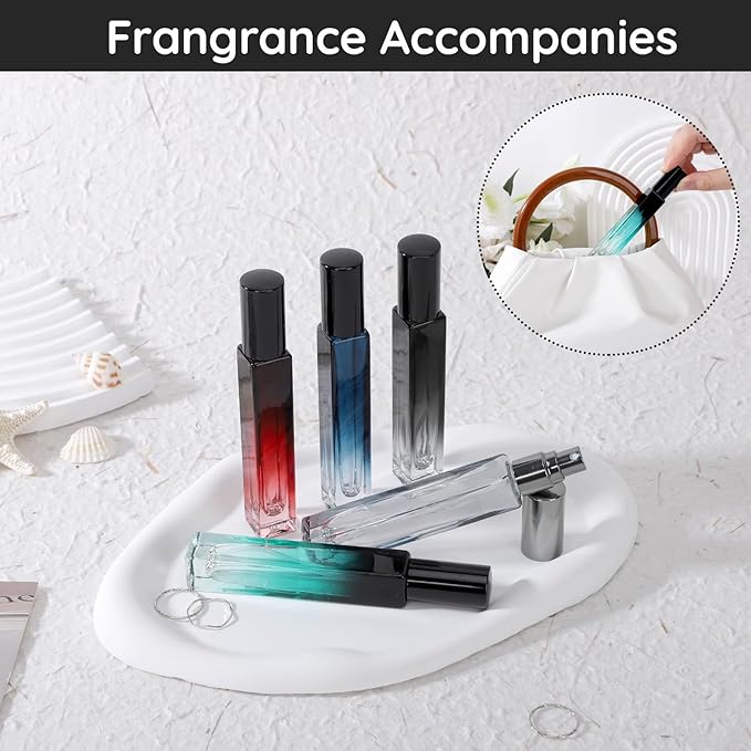 Segbeauty 0.34oz Refillable Perfume Bottle Travel, 5 Pack Glass Spray Bottles for Perfume, 10ml Empty Mini Fine Mist Cologne Travel Bottle, Portable Cologne Sprayer Atomizer with Refill Tool Kit-Velvo Beauty