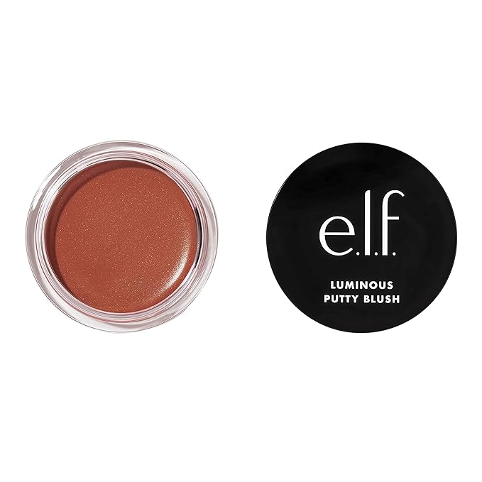e.l.f. Luminous Putty Blush, Putty-to-Powder, Buildable Blush With A Subtle Shimmer Finish, Highly Pigmented & Creamy, Vegan & Cruelty-Free, Barbados-Velvo Beauty