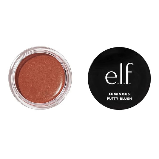 e.l.f. Luminous Putty Blush, Putty-to-Powder, Buildable Blush With A Subtle Shimmer Finish, Highly Pigmented & Creamy, Vegan & Cruelty-Free, Barbados-Velvo Beauty