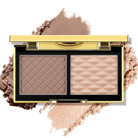 Boobeen 2 in 1 Contour Makeup Palette Highlighter Face Bronzer and Shimmer Contour Palette Makeup Kit, Sculpting Contouring Powder Palette Blendable-Velvo Beauty