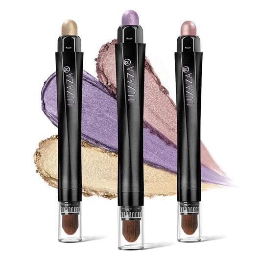 3PCS Cream Eyeshadow Sticks, Neutral Eye Shadow Makeup Pencil Set, Eye Brightener Highlighter, Waterproof & Long Lasting Shadow Stick And Eyeliner-Velvo Beauty