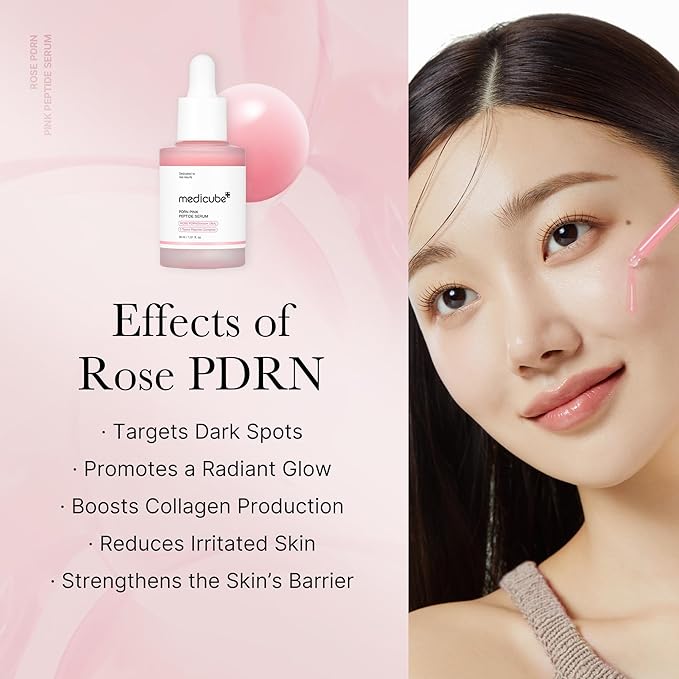 medicube PDRN Pink Peptide Serum, Pink glow serum, Peptide, Niacinamide, Hydrating & Moisturizing & Firming, Uneven Skin Tone, Korean Skincare | 1.01 fl.oz. (1.01 fl.oz., Rose PDRN (Vegan))-Velvo Beauty