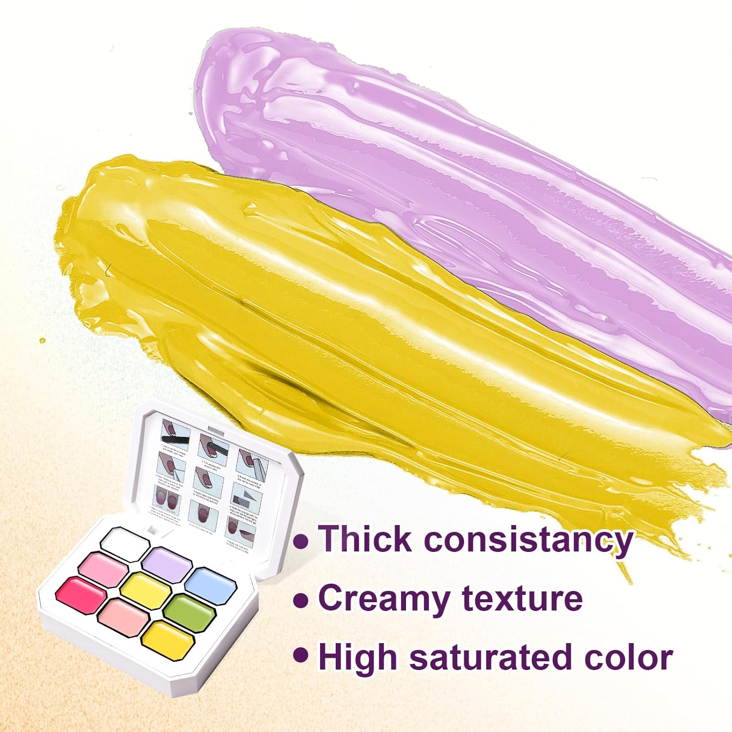 Gradient Painting Gel, 9 Bright Colors Ombre Gel Nail Polish Spring Summer Light Pink Blue for Pigment Pat Nails Aura Nails, French Manicure DIY Nail Art Long Lasting Palette Fairy Spring-Velvo Beauty