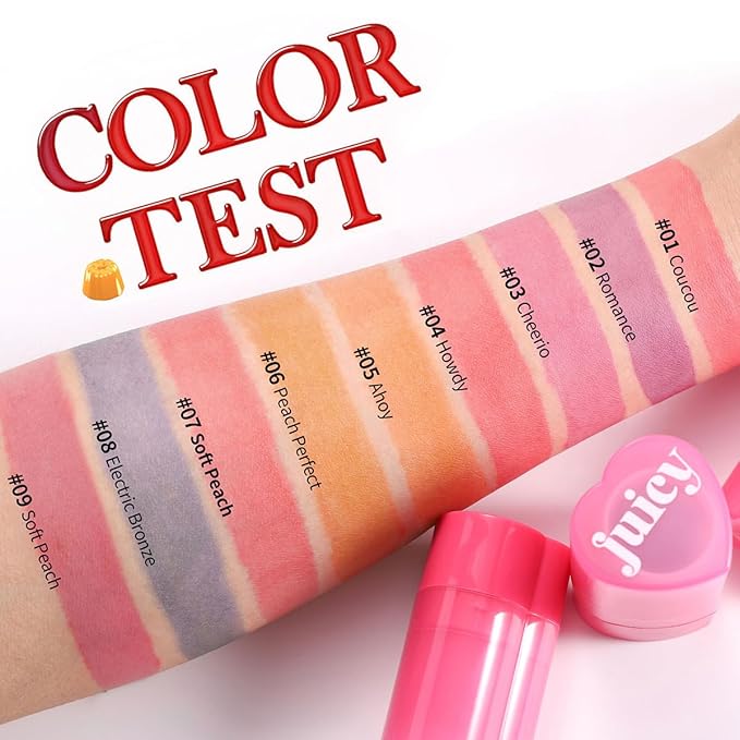 Cooling Water Jelly Tint Stick,Multi-Use Juicy Love Blush, 3-In-1cheek Blush & Eyeshadow & Lip Tinted Long-Lasting Moisture Stick,Bouncy Jelly Texture,Creates A Moist Watercolor Effect (#09, 0.32oz)-Velvo Beauty