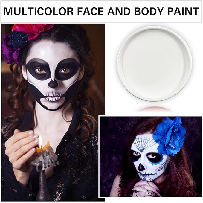 White Face Body Paint Halloween Cosplay Clown Zombie Costume Sfx Makeup Professional Oil Based Cream Face Paint Palette for Adults and Kids-Velvo Beauty