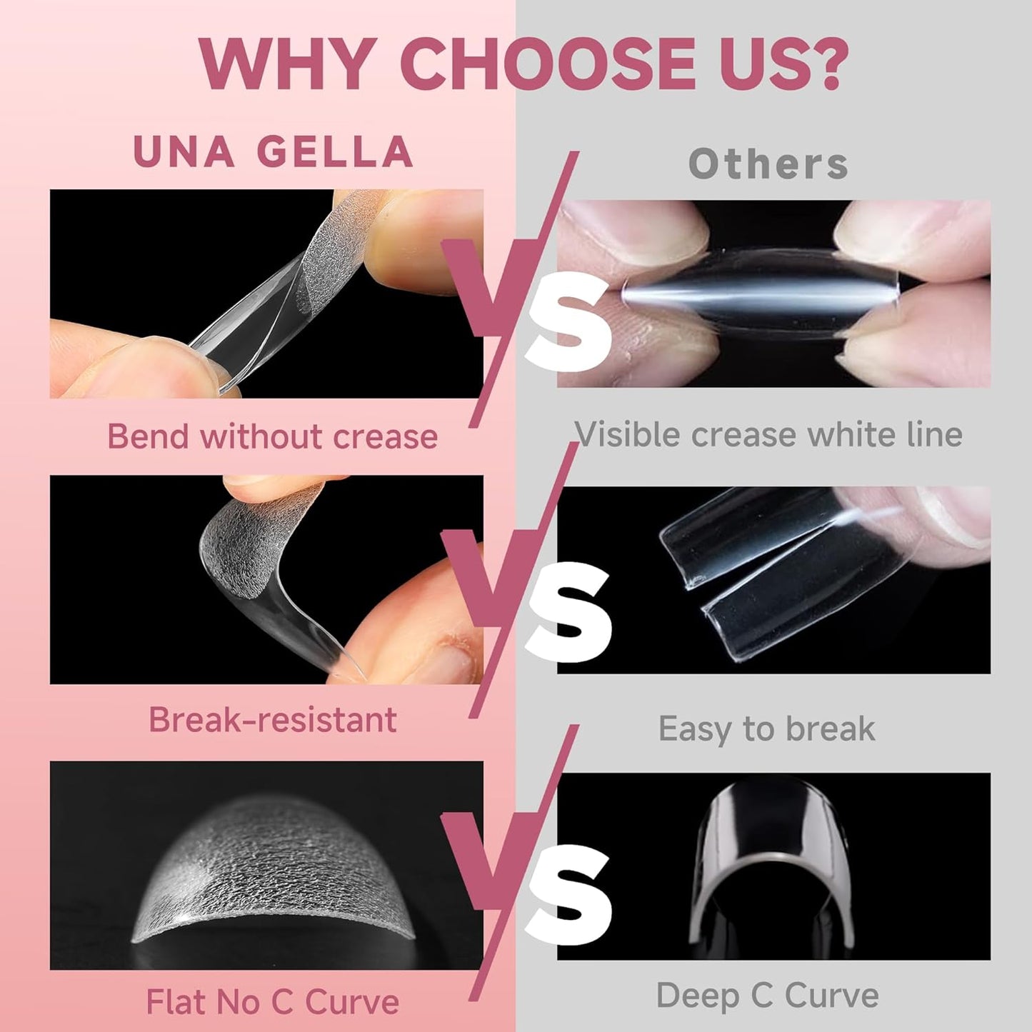 UNA GELLA Stiletto Gel Nail Tips Long: Full Cover 312pcs Half Matte Halloween Stiletto Gel Tips Press On Nails for Faster Gelly Nail Extension, Clear False Fake Acrylic Nails 12 Sizes for Her-Velvo Beauty