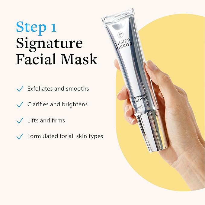 Signature Facial Mask (1.7 fl oz) & Serum (0.33 fl oz), Skin Care Set, 2-Step Face Tightening and Lifting Skincare, Anti Wrinkle, with Hyaluronic Acid, for Instant Face Lift-Velvo Beauty