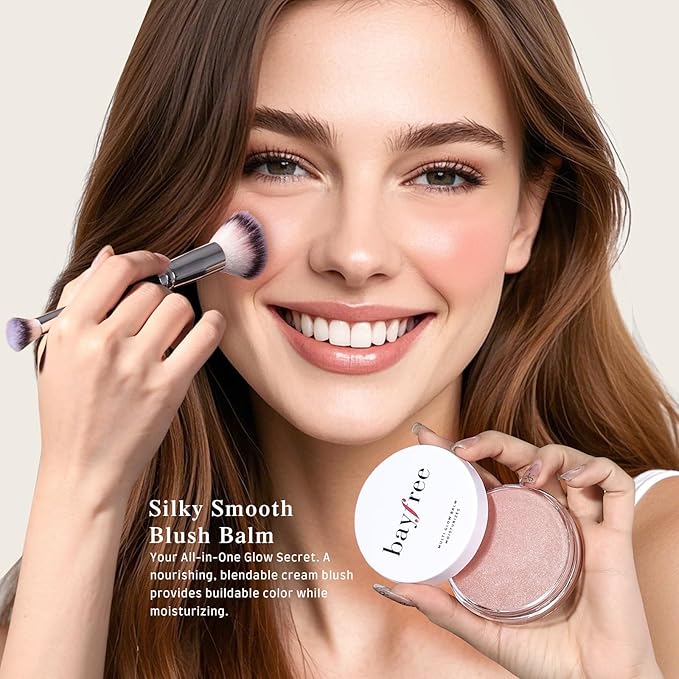 Multi Glow Balm Set, Cream Blush with Double-ended Brush, Radiant Finish, Hydrating, Creamy, Radiant Finish, Lightweight & Blendable Color, Face Balm-Velvo Beauty