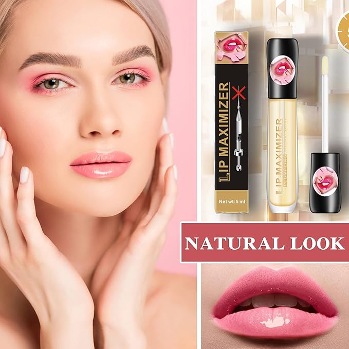 Lip Plumper Lip Gloss,Lip Maximizer Balm Plumper Lip Plumping Serum,Heathly Lip Moisturizer Enhancer Hydrated Lips,Reduces Improves Dry Lip Lines Lip Plumping Gloss Lip Extreme Volume-Velvo Beauty